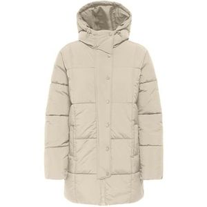 JDY - Gewatteerde Winterjas - Ecru - Met Capuchon