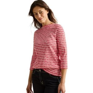 Gestreept melange shirt, Multicolor Red Melange, S