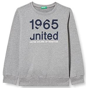 United Colors of Benetton Sweatshirt met ronde hals, lange mouwen, voor kinderen en jongens, Donkergrijs Melange 507, 160