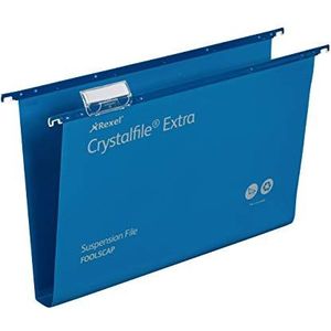 Rexel CrystalFile Extra hangmappen (polypropyleen, 30 mm bodem, formaat Foolscap) 25 stuks blauw