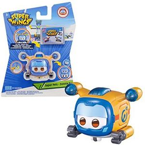 Super Wings Toys for 3 4 5 6 7 8 9 Year Old Boy Girl, Donnie Super Pet w/Light Facial Expressions Interchanging Gift, Yellow