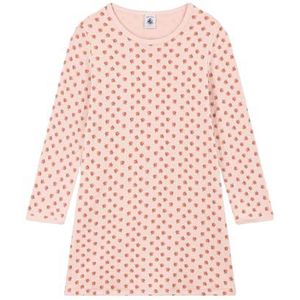 Petit Bateau Nachtjapon met lange mouwen voor meisjes, Zoutroze/meerkleurig, 3 Jaren