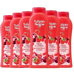 Tulipan Black, Bath Gel strawberry and cherry, stimulatory effect Regenerating, 720 ml x6 units