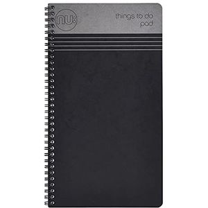 NU Notebooks - Craze Cloud Range - Things to Do Pad - Wirebound Notebook - Briefpapier Notebooks - Geregelde Kladblok - Zwart - 110 pagina's, NU003517-FSC-BK, 157 x 282