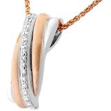 Orphelia dameshanger met ketting 925 zilver deels verguld zirkonia wit briljant geslepen ZH-7118