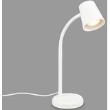 BRILONER – Nachtlampje, bureaulamp draaibaar, tafellamp GU10 voor thuiskantoor met kabelschakelaar, leeslamp, wit