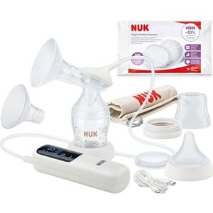 NUK Soft & Easy elektrische enkele borstkolf | met batterij en zachte borstopzetstukken | incl. NUK Perfect Match babyfles 150 ml | 1 stuk