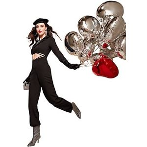 Trendyol Black Cut out Detailed Jacket Collar Jumpsuit Hanger Broek voor Dames, Zwart, 32