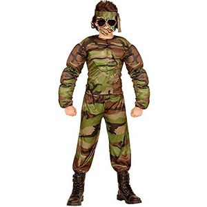 Super Muscle Soldier (spiershirt, broek, hoofdband) - (158 cm / 11-13 jaar)