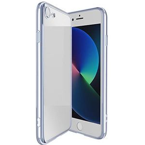 SLARY Hoesje compatibel met iPhone SE 2020, iPhone 8/7, gegalvaniseerde harde spiegel beschermhoes voor iPhone SE 2020, iPhone 8/7, schokbestendig hoesje - lichtblauw