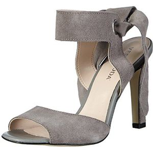 VERO MODA VMMALENE Leather Sandal Slingback sandalen voor dames, Grijs High Rise, 36 EU