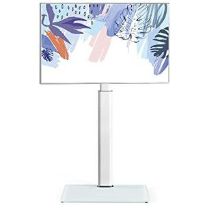 FITUEYES TV-standaard vloer voor 32-60 inch TV, 70° draaibaar & 8 hoogte verstelbaar voor vlakke & gebogen LCD LED OLED TV enz, Max VESA 600x400mm