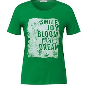 Cecil Dames B317827 katoenen shirt met tekst, cheeky green, S
