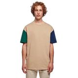 Urban Classics - Organic Oversized Colorblock Heren T-shirt - Beige