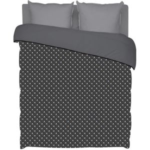 Bleu Câlin Hermance Dekbed voor tweepersoonsbed, bedrukt, polyester, grijs, 220 x 240 cm