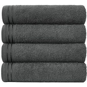 Grote handdoeken badlaken - zeer absorberende Egyptisch katoenen handdoekset - 4 stuks extra zachte grote badhanddoek houtskool-sneldrogende badlakens - 450 GSM wasbare handdoeken, 75 x 135 cm