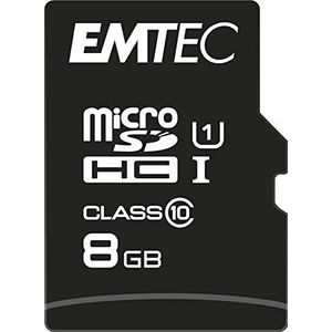 EMTEC - ECMSDM8GHC10GP - microSD-kaart - zwart/goud - 8 GB