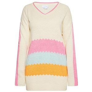 ALARY Gebreide damestrui 15426478-AL01, wolwit roze oranje, M/L, wolwit, roze, oranje, M/L