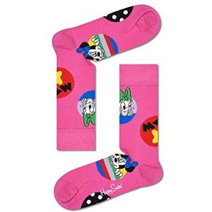 Happy Socks Daisy & Minnie Dot Sock, Kleurrijke en Leuke, Sokken voor Dames en Heren, Roze-Rood-Wit-Zwart-Geel-Groente-Blauw (41-46)