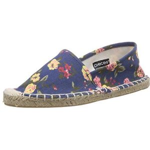 PIECES HAISHA ESPADRILLOS FLOWER NEW DK.BLUE, dames espadrilles, donkerblauw., 41 EU