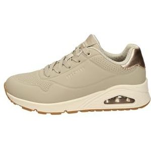 Skechers - UNO GOLDEN AIR - Vrijetijdsschoen - Taupe - Lage Veterschoen met Metallic Inzet