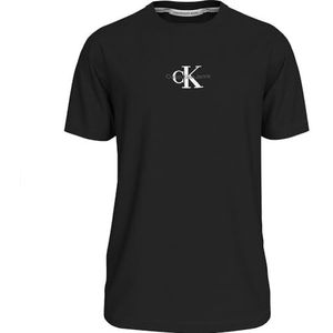 Calvin Klein Jeans Heren Monologo Tee S/S T-shirt, zwart., 5XL grote maten