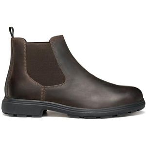 GEOX - Laarzen - Donkerbruin - Uitneembare Zool - Blokhak - Glad Leer