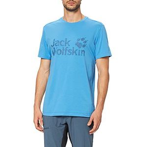 Jack Wolfskin Heren merk Light Logo Bio Soft T-shirt, Ola Blauw, M