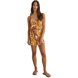 women'secret Jumpsuit kort, Oranje print, XS