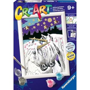 Ravensburger - CreArt E-serie: Verliefde Uniconies, schilderen op nummer, bevat een voorbedrukt bord, kwast, kleuren en accessoires, creatief spel voor jongens en meisjes, 7+ jaar
