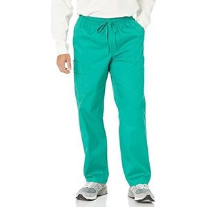 Amazon Essentials Heren Elastische Trekkoord Taille Scrub Broek, Smaragdgroen, XS