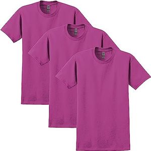 Gildan Heren Ultra Cotton Style G2000 Multipack T-shirt, Heliconia (3-pack), klein