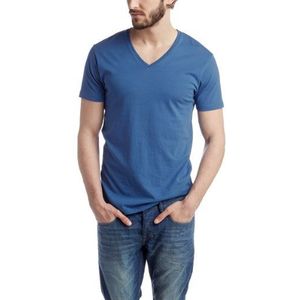 ESPRIT Heren T-shirt V-hals - Slim Fit 034EE2K003, blauw (Blue Delight)., S