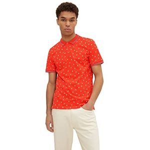 TOM TAILOR Uomini Poloshirt met zomerprint 1031610, 29985 - Coral Palm Design, XL