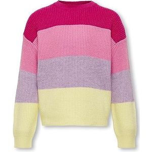 KIDS ONLY Kogsandy L/S Stripe Pullover KNT Noos gebreide trui voor meisjes, Fuchsia Purple/Stripes: maanliet Mauve/Lavendula/French Vanilla, 146/152 cm