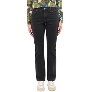 MUSTANG Damesjeans broek stijl Crosby Relaxed Straight, zwart, 42W / 32L