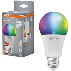 OSRAM SMART+ RGBW, E27 LED-lamp met Matter over Wifi, speciaal ontworpen voor ALEXA - eenvoudige installatie met één klik, vervangt 100W, warm wit tot koel wit (2700-6500K), RGB-kleuren, 1-pack
