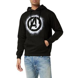 Marvel The Avengers Stencil Logo Hoodie voor heren, Zwart, S