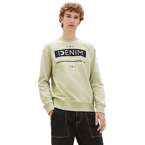 TOM TAILOR Denim Sweatshirt met ronde hals voor heren met print, 32246-Garden Peat, XL