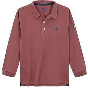 Gocco Poloshirt met lange mouwen, logo, piqué-hemd, kinderen, Donker Roze, 5-6 jaar
