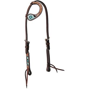 Turquoise Cross Turquoise Kralen Flat Sliding Oor Headstall Dark Oil, 44413