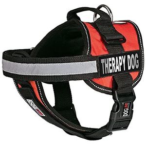 Dogline Hondenharnas vest en 2 afneembare therapiehondenpatches, klein/45,7 cm tot 63,5 cm, rood