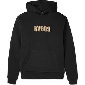 Borussia Dortmund BVB Gold Hoodie: sportieve zwarte hoodie mt. 3XL met elegante 3D-stick - Made in Europe, zwart, 3XL