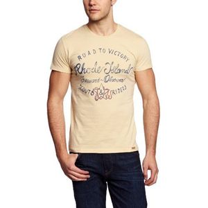 Wrangler Heren T-Shirt W7787FK02, Multicolore (Pale Khaki), L