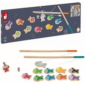 Janod - From 2 years old - Wooden Angling - Magnetic Toy - Alone or with Several - Skill Games - Manipulate and Handle - J03062