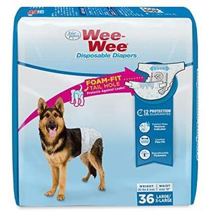 Vier poten wegwerp hond luiers en liners, 36Count, Large/X-Large, Kleur: wit