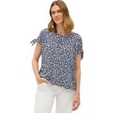 Urban - Blouse - Donkerblauw - Zonder Capuchon - V-hals - Korte Mouwen