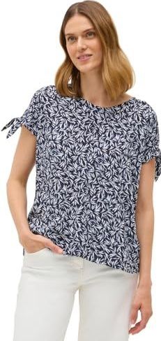 Urban - Blouse - Donkerblauw - Zonder Capuchon - V-hals - Korte Mouwen