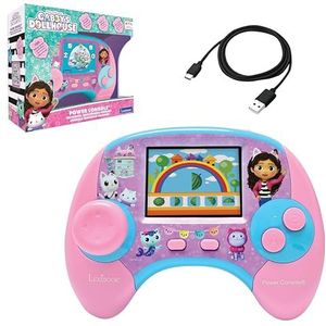 Lexibook, Gabby en het magische huis, Power Console, tweetalige educatieve spelconsole Frans/Engels met 100 activiteiten, kleurendisplay, JCG100GDHi1, roze/blauw