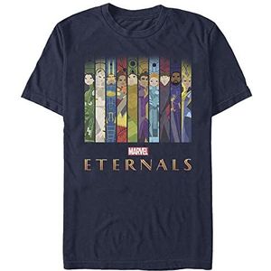Marvel Unisex The Eternals-Vertical BOXUPS Organic Short Sleeve T-Shirt, Navy Blue, XL, donkerblauw, XL